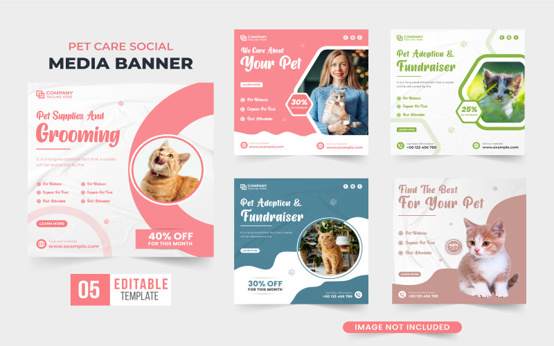 Veterinary service template bundle Social Media