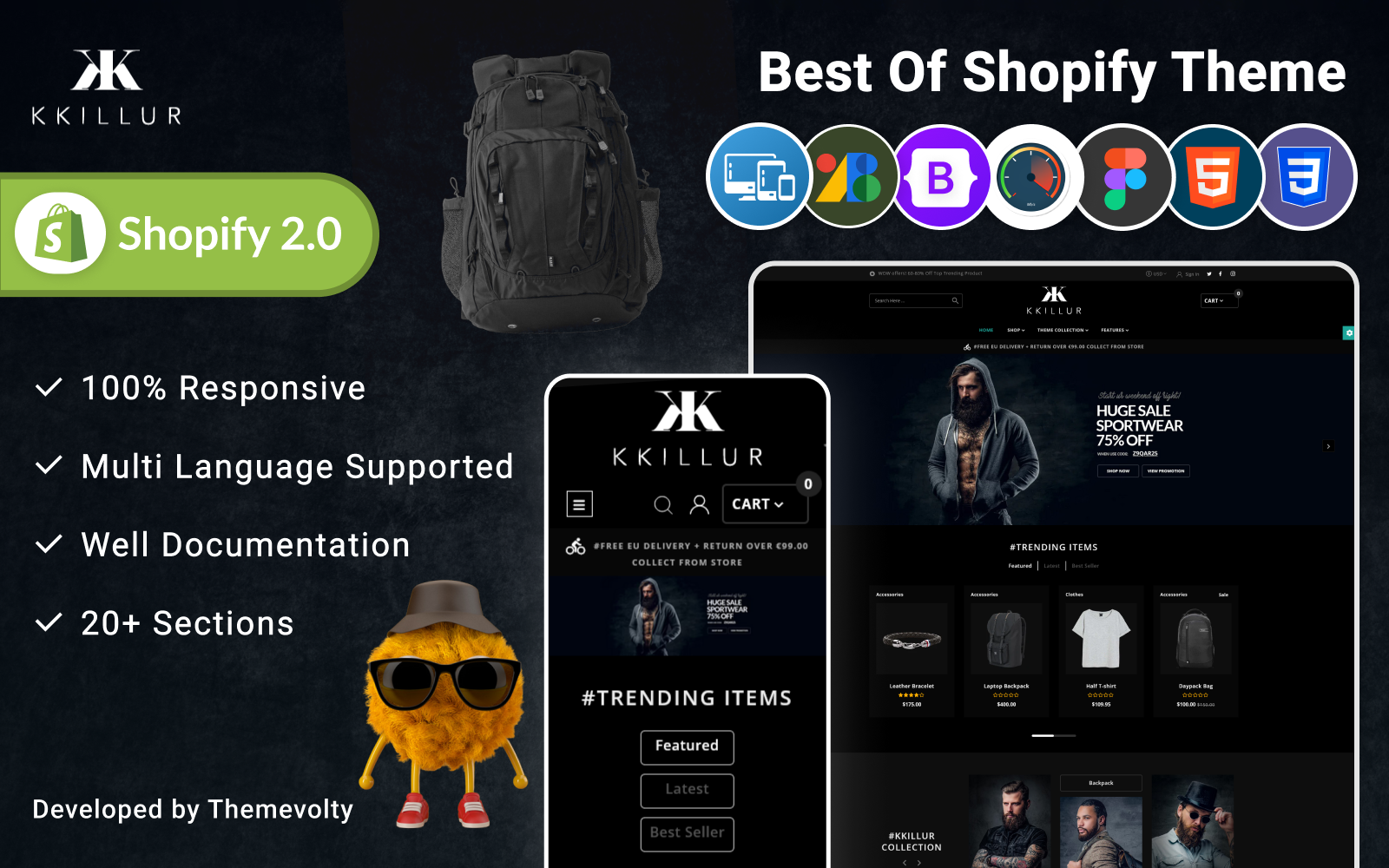 KKillur - Mega Fashion, shoes and rocking clothing Shopify 2.0 Premium Responsive Theme