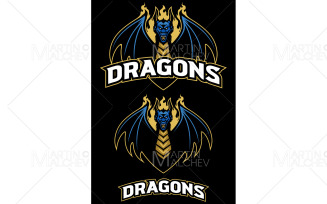 Dragons Team Mascot Vector Illustration