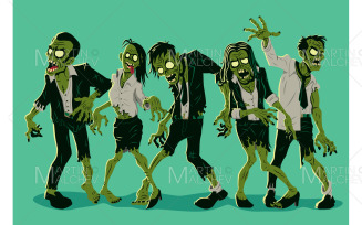 Zombie Company Concept Vector Illustration