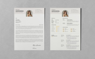 Clean Minimalist Printable Resume/CV Design PSD Templates