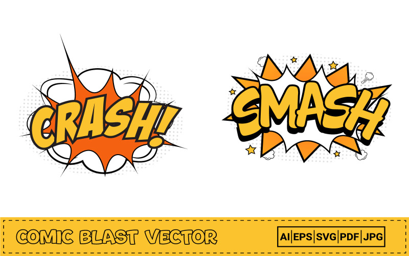 Comic Burst Set Vector with Cloud N Star Illustration