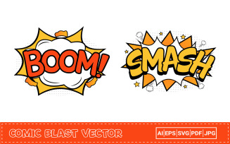 Comic Explosion Vector Design with Cloud