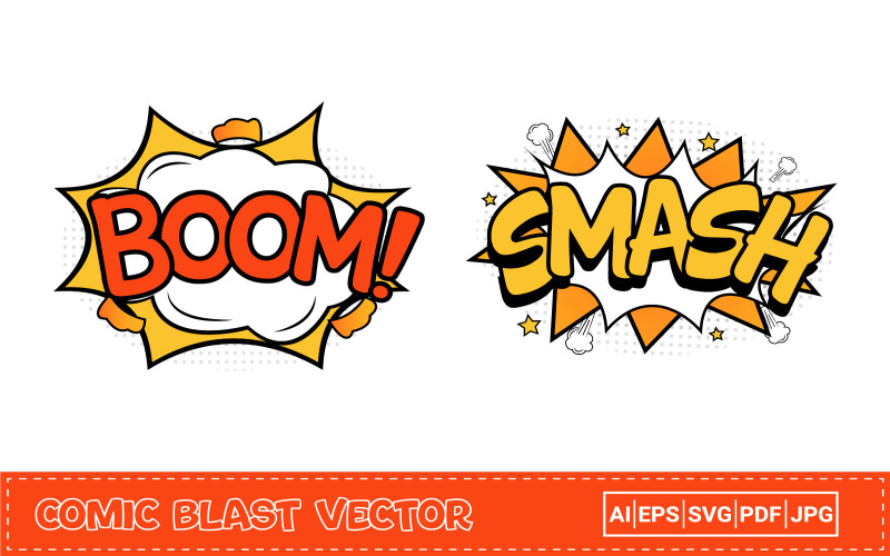 Comic Explosion Vector Design with Cloud Illustration