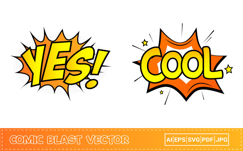 Comic Explosion Vector Design with Stars Illustration