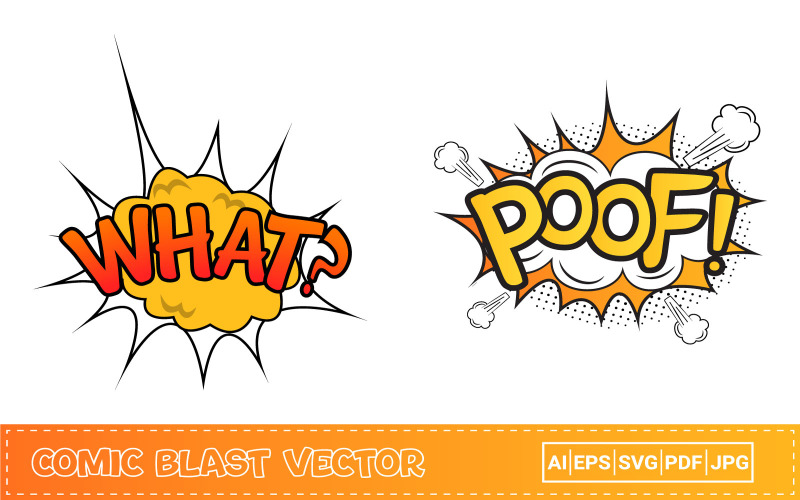Comic Explosion Vector with Cloud Bubble Illustration
