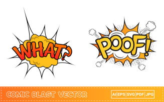 Comic Explosion Vector with Cloud Bubble