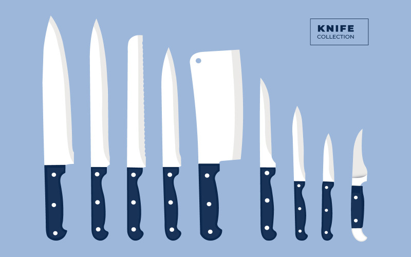 Flat Knives Vector Collection, Poniards Illustration