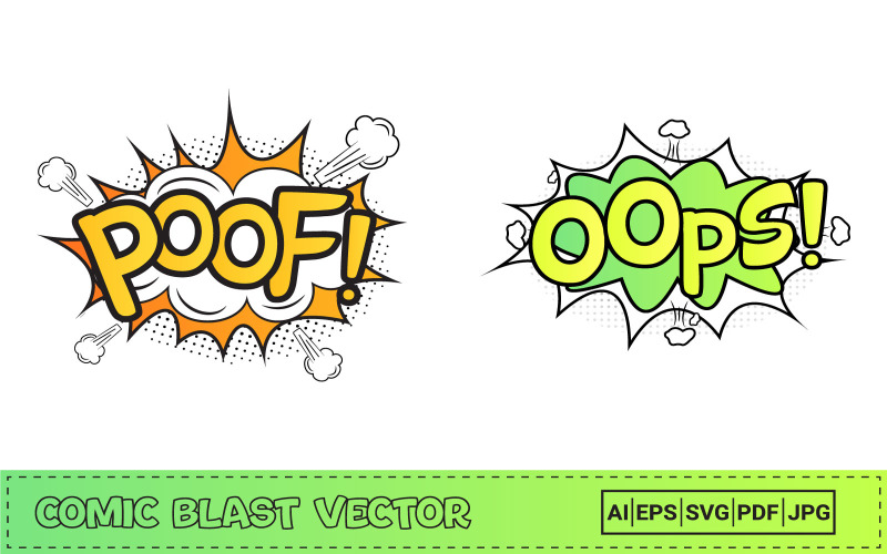 Comic Blast Vector with Poof and Oops Illustration
