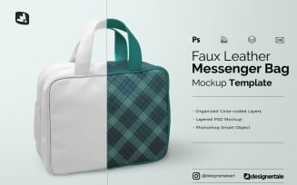 Faux Leather Messenger Bag Mockup
