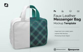 Faux Leather Messenger Bag Mockup