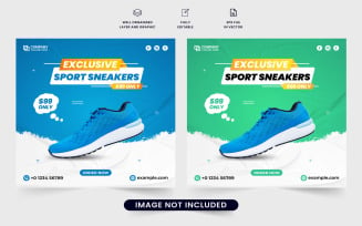 Shoe sale social media post template vector