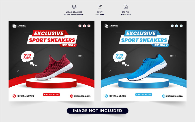 Sneakers sale template for marketing Social Media