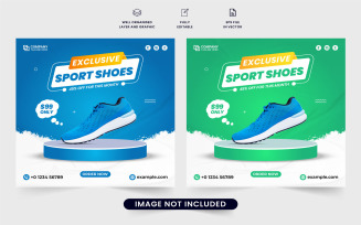 Sports sneaker sale template vector
