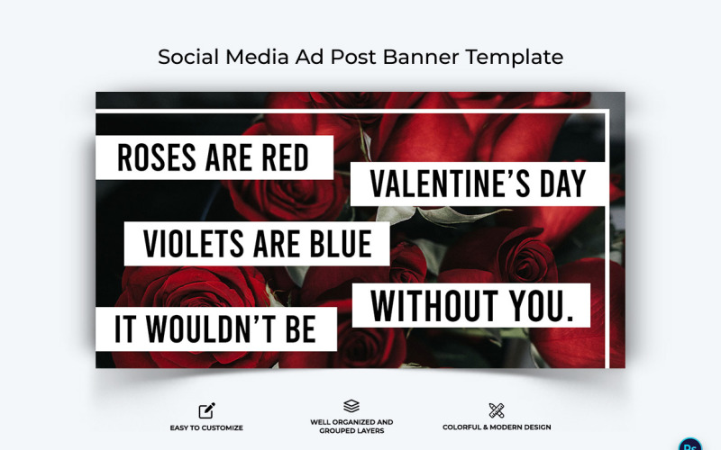 Valentines Day Facebook Ad Banner Design Template-15 Social Media