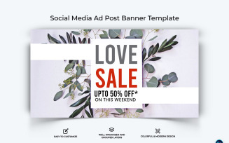 Valentines Day Facebook Ad Banner Design Template-16