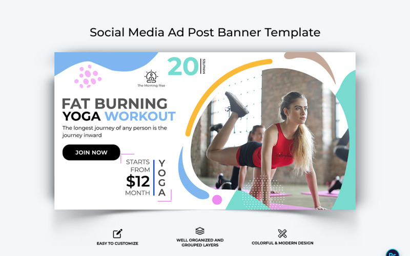 Yoga and Meditation Facebook Ad Banner Design Template-20 Social Media