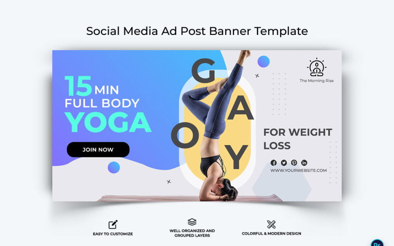 Yoga and Meditation Facebook Ad Banner Design Template-21 Social Media
