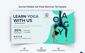 Yoga and Meditation Facebook Ad Banner Design Template-22