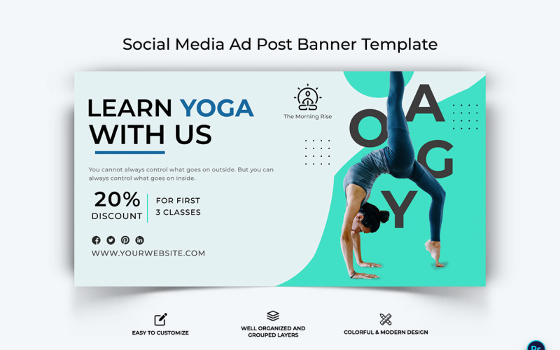Yoga and Meditation Facebook Ad Banner Design Template-22 Social Media