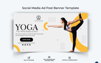 Yoga and Meditation Facebook Ad Banner Design Template-23