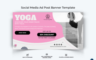 Yoga and Meditation Facebook Ad Banner Design Template-24