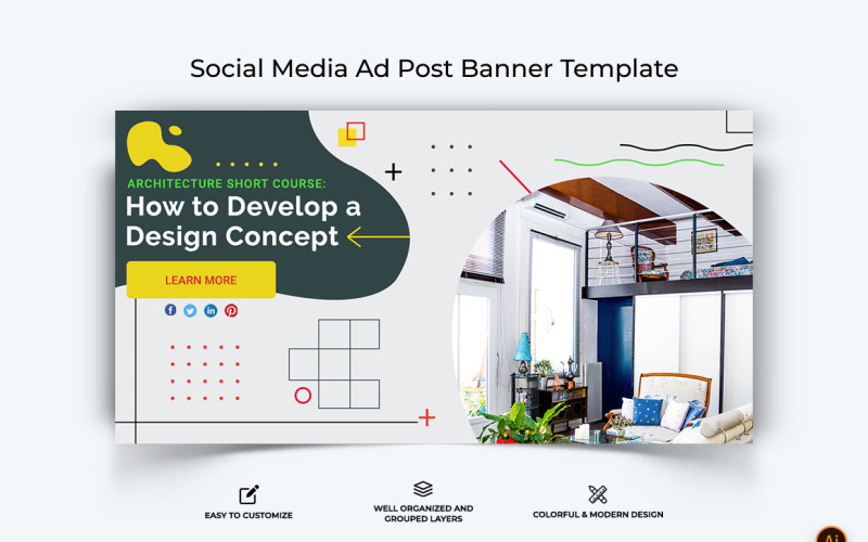Architecture Facebook Ad Banner Design-11 Social Media
