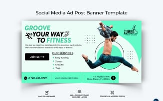 Zumba Dance Facebook Ad Banner Design Template-12