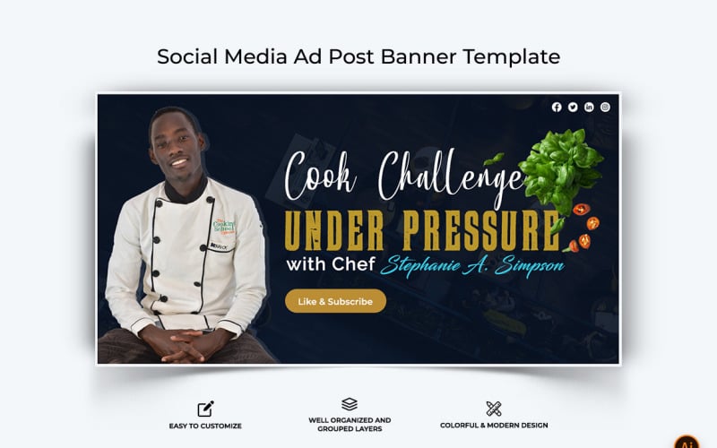 Chef Cooking Facebook Ad Banner Design-02 Social Media