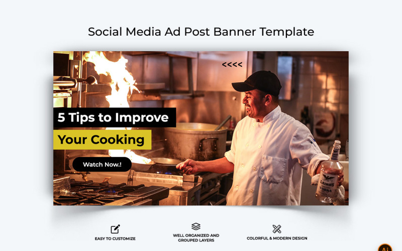 Chef Cooking Facebook Ad Banner Design-03 Social Media