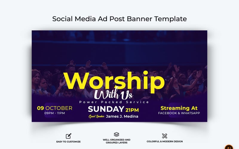 Church Speech Facebook Ad Banner Design-16 Social Media
