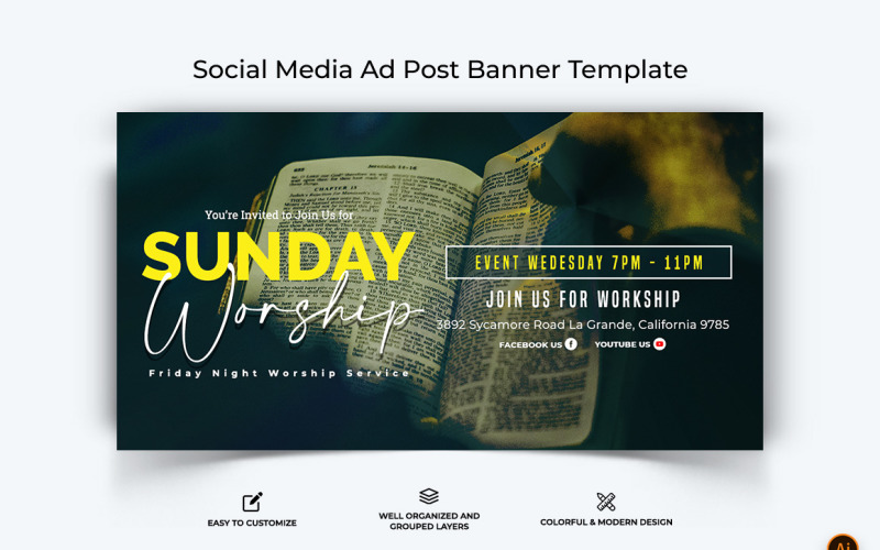 Church Speech Facebook Ad Banner Design-23 Social Media