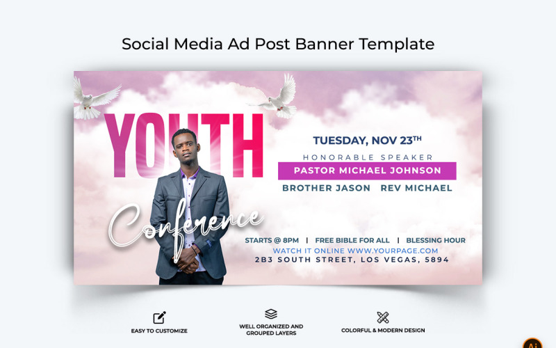 Church Speech Facebook Ad Banner Design-28 Social Media