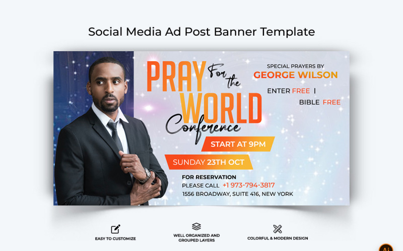 Church Speech Facebook Ad Banner Design-32 Social Media