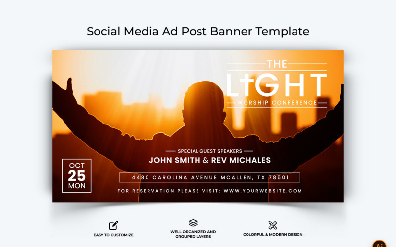 Church Speech Facebook Ad Banner Design-34 Social Media