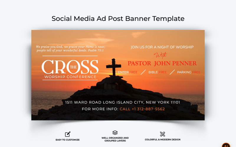 Church Speech Facebook Ad Banner Design-36 Social Media