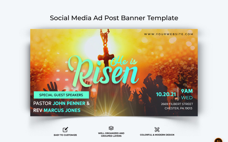 Church Speech Facebook Ad Banner Design-38 Social Media
