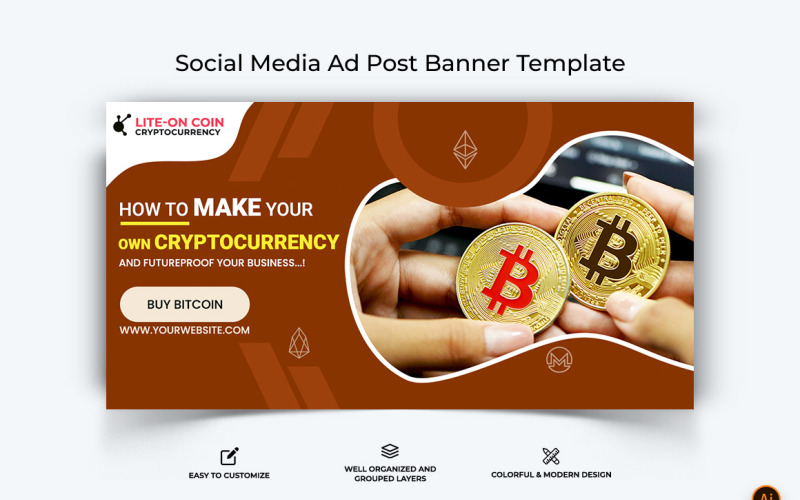 Cryptocurrency Facebook Ad Banner Design-10 Social Media