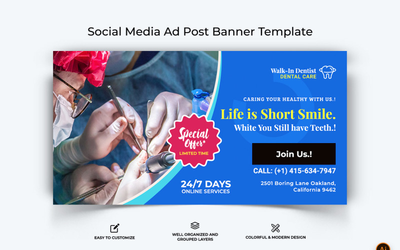 Dental Care Facebook Ad Banner Design-12 Social Media