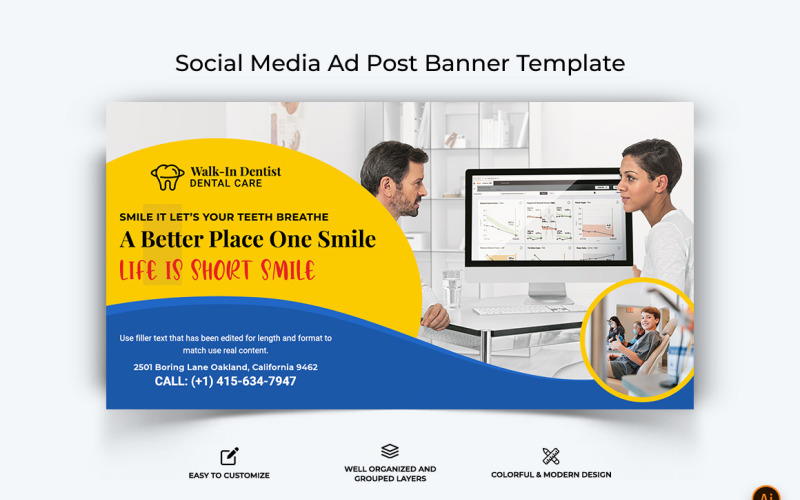 Dental Care Facebook Ad Banner Design-14 Social Media