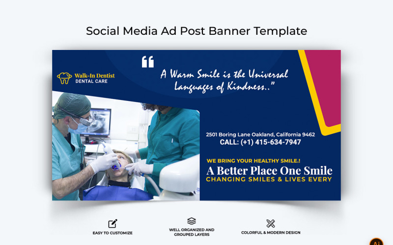 Dental Care Facebook Ad Banner Design-16 Social Media