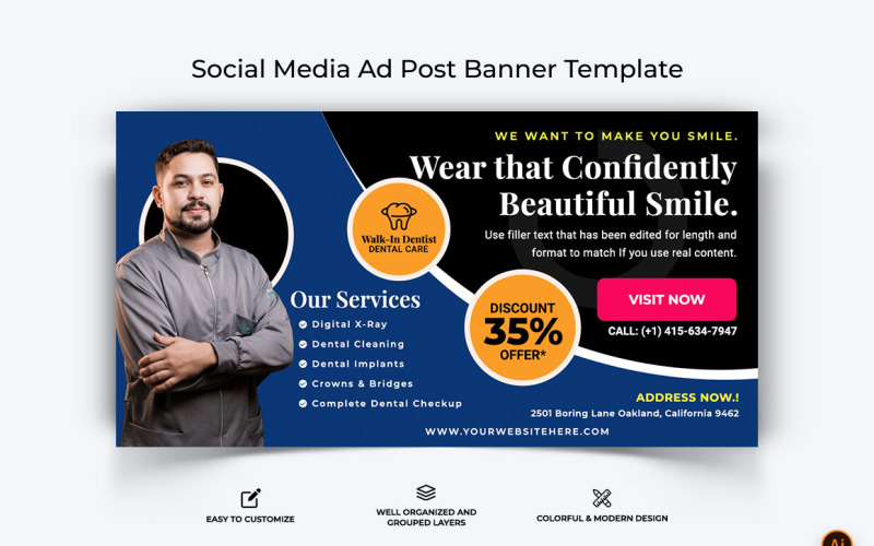 Dental Care Facebook Ad Banner Design-17 Social Media