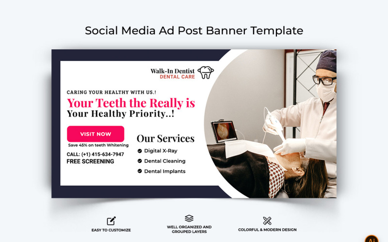 Dental Care Facebook Ad Banner Design-20 Social Media