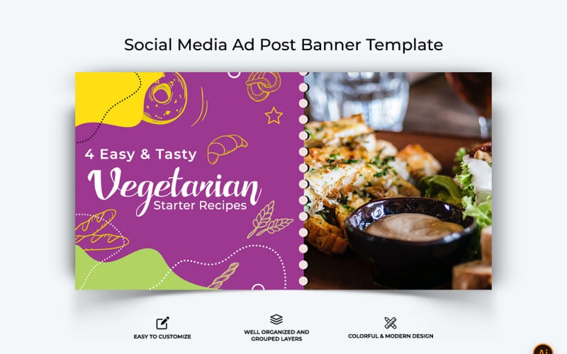 Food and Restaurant Facebook Ad Banner Design-09 Social Media