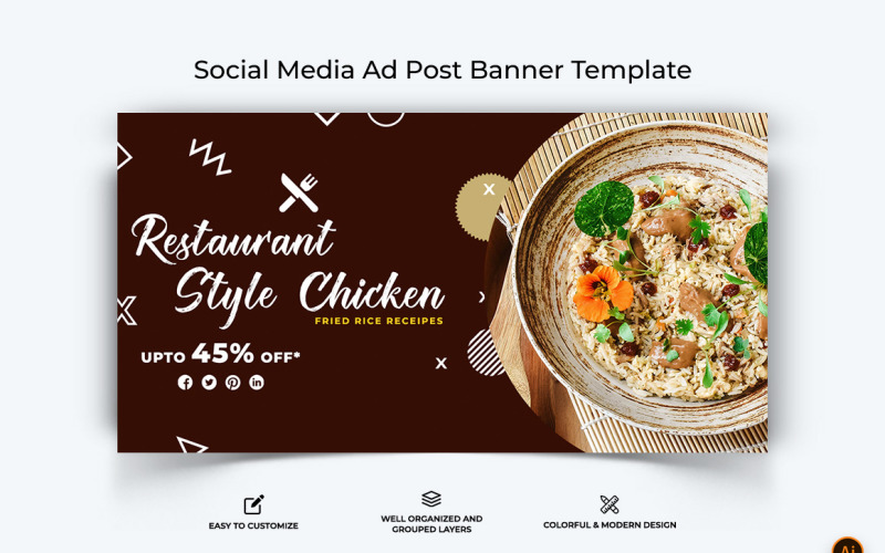 Food and Restaurant Facebook Ad Banner Design-15 Social Media