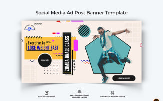 Gym and Fitness Facebook Ad Banner Design-04