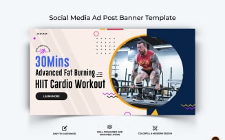 Gym and Fitness Facebook Ad Banner Design-06