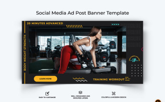 Gym and Fitness Facebook Ad Banner Design-07