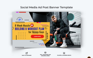 Gym and Fitness Facebook Ad Banner Design-10