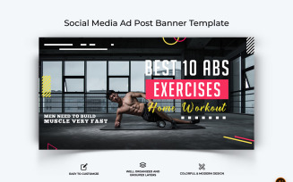 Gym and Fitness Facebook Ad Banner Design-12